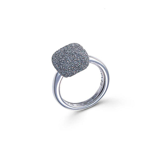 Bague de la marque Pesavento en argent massif et Polvere di Sagno argenté