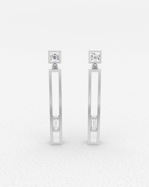 Boucles d'oreilles en or blanc et diamants