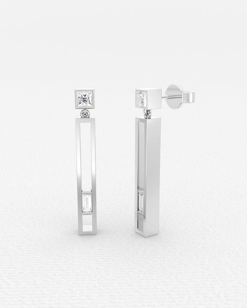 Boucles d'oreilles en or blanc et diamants