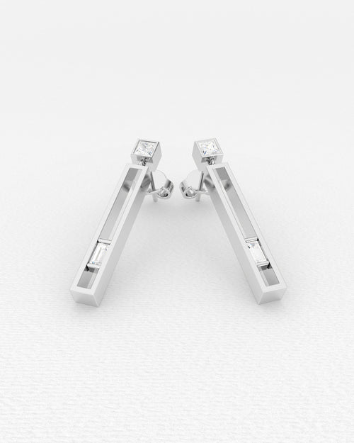 Boucles d'oreilles en or blanc et diamants