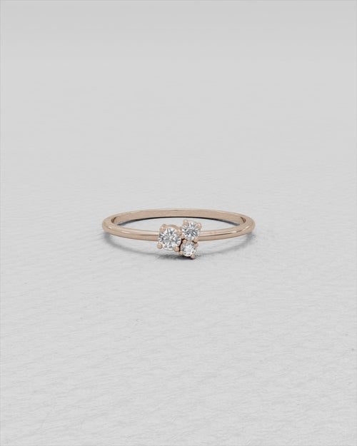 Bague en or rose et diamants
