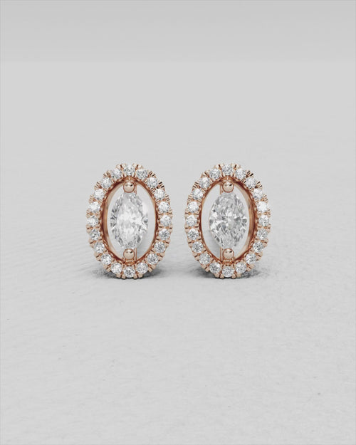 Boucles d'oreilles en or jaune et diamants