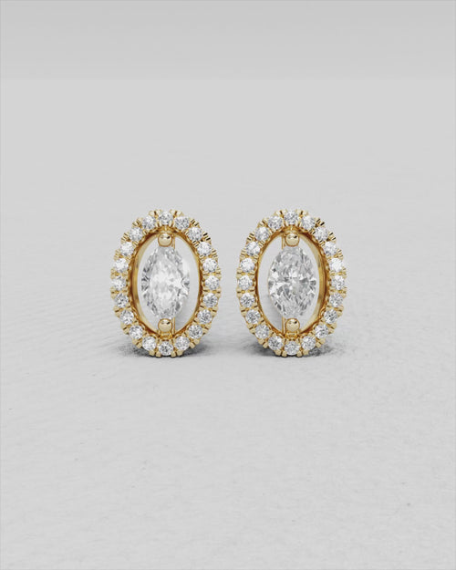 Boucles d'oreilles en or jaune et diamants