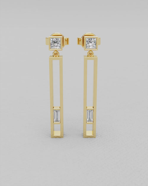 Boucles d'oreilles en or blanc et diamants
