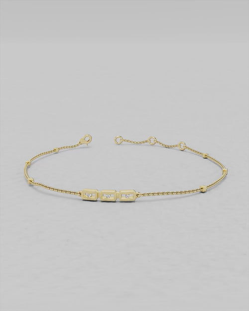 Bracelets en or rose et diamants