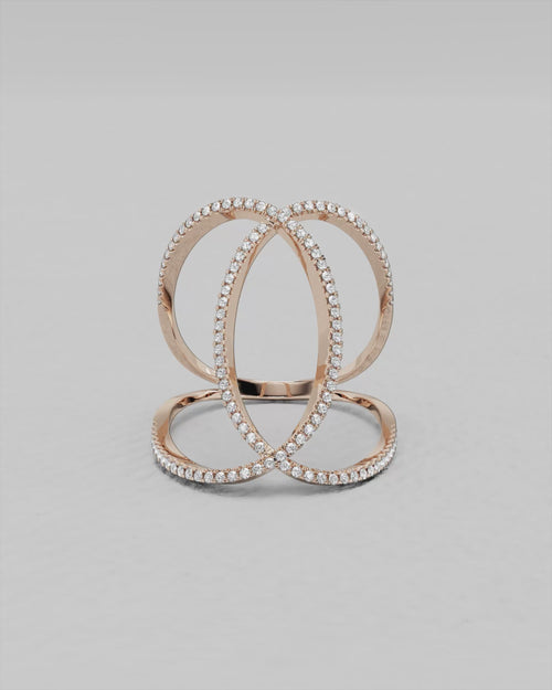 Bague en or rose et diamants