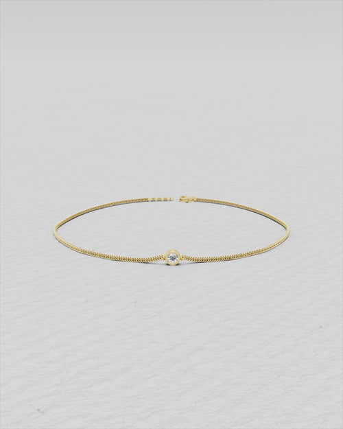 Yellow gold and diamond bracelet