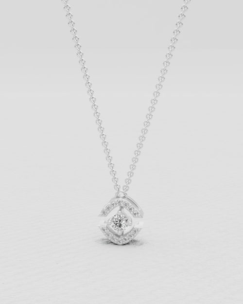 Pendentif en or blanc et diamants