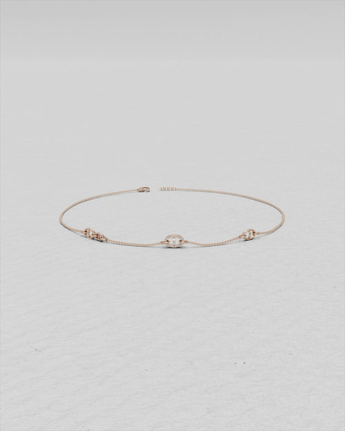 Bracelet en or rose et diamants