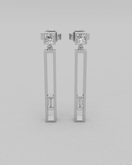 Boucles d'oreilles en or blanc et diamants