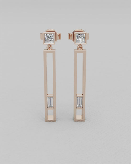 Boucles d'oreilles en or blanc et diamants