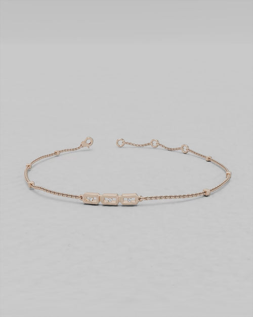 Bracelets en or rose et diamants