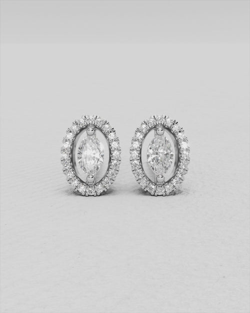 Boucles d'oreilles en or jaune et diamants