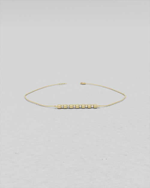 Bracelet en or rose et diamants