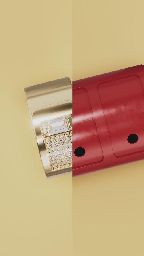 Bague en or rose et diamants