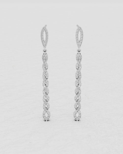 Boucles d'oreilles en or blanc et diamants